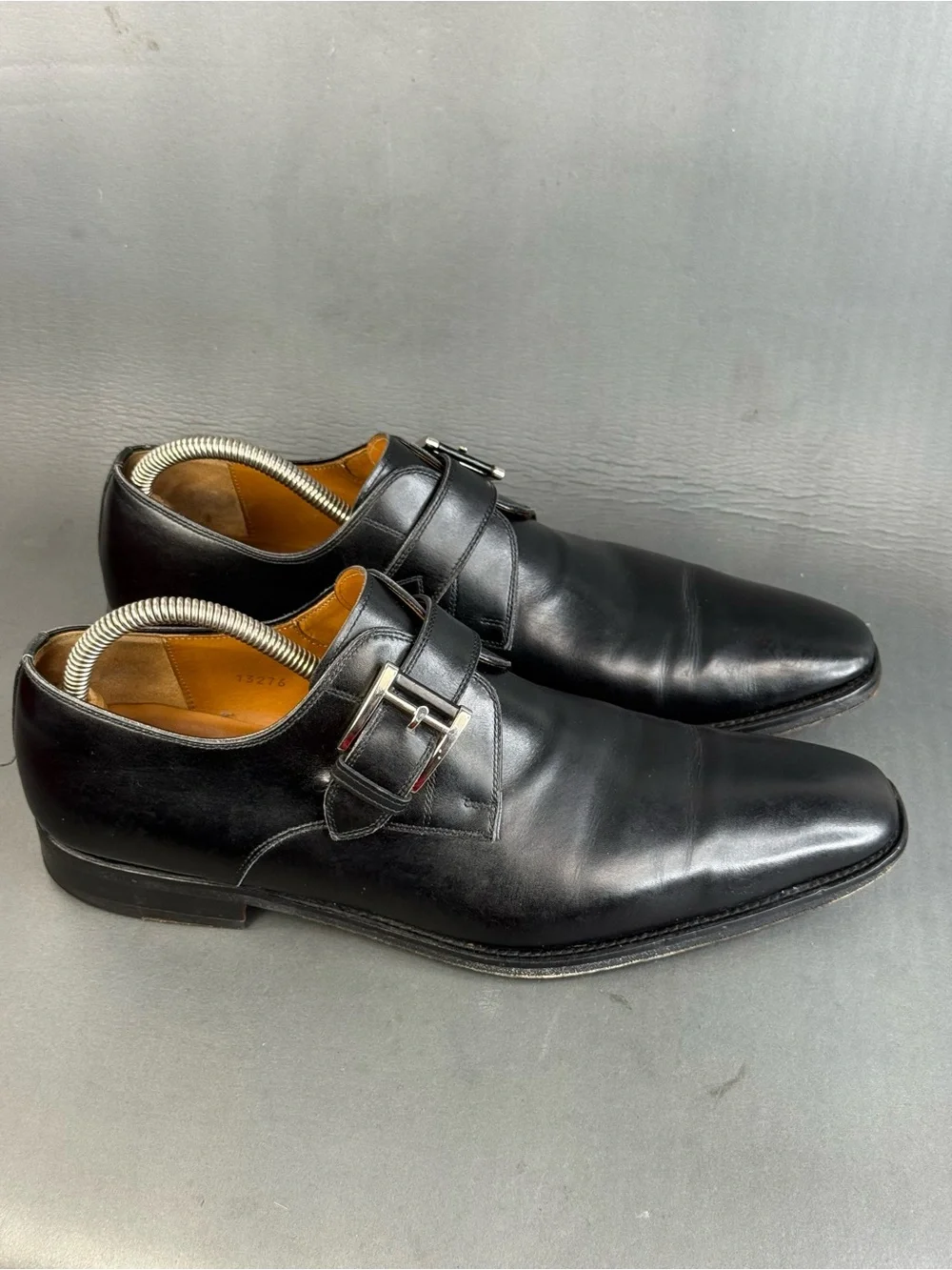 Magnanni Marco black single monk strap Oxford leather shoes men’s size  9.5